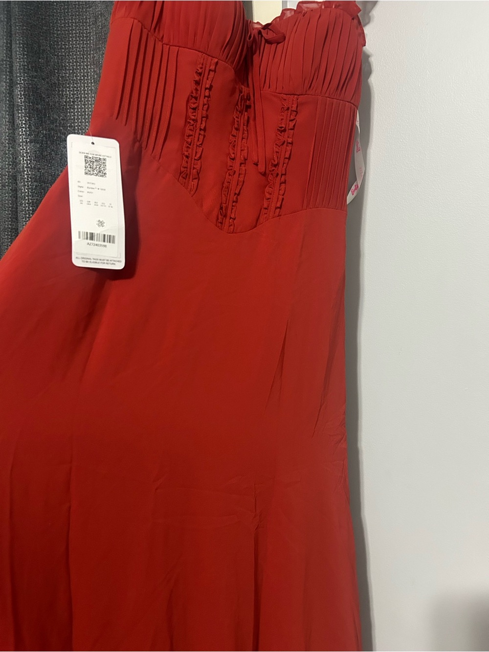 Azazie Red Pleated Bust Sweetheart Dress